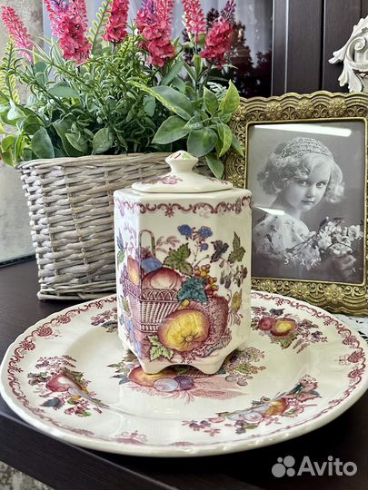 Чайница и блюдо Masons Ironstone