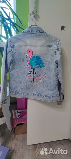 Джинсовая куртка для девочки 134 размер