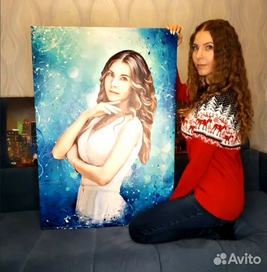 Портрет по фото 120на80 см