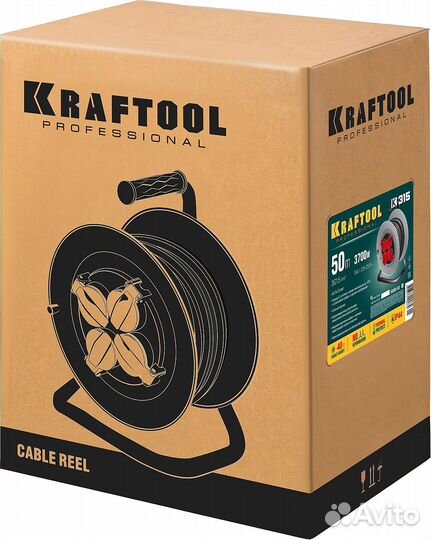 Удлинитель на катушке kraftool K-315 кг 3x1.5 50м
