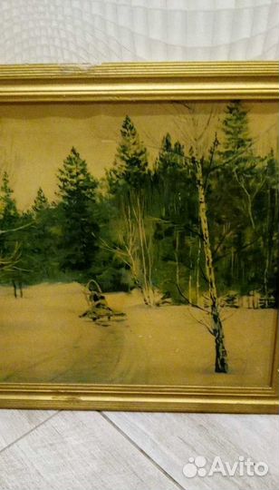 Картина Зимой в лесу В. Переплётчиков СССР