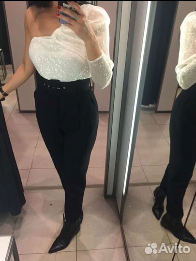 Топ блузка с пвйетками zara xs