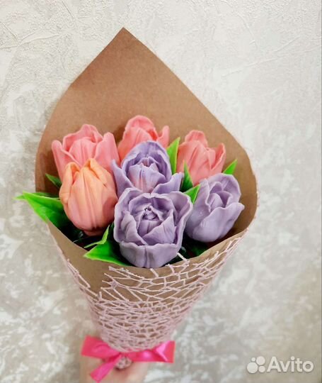 Букет тюльпанов из мыла