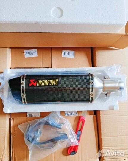 Akrapovic мото-глушитель. Прямоток