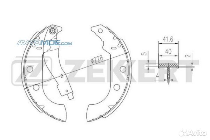 Колодки торм. бараб. задн. Peugeot 306 93- 405 I I