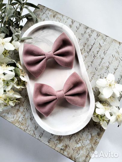 Бантики из замши