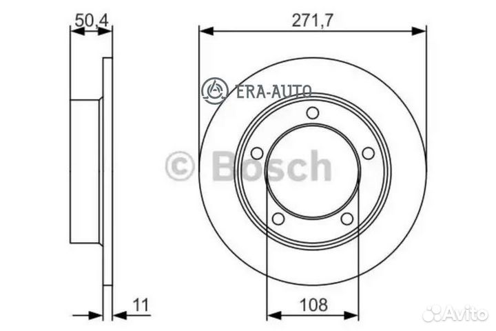 Bosch 0986479R73 Диск торм. пер.272x11 5 отв