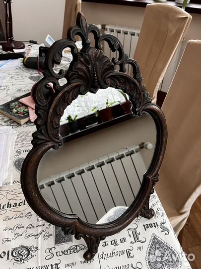 Зеркало настольное в кованной раме овальное СССР