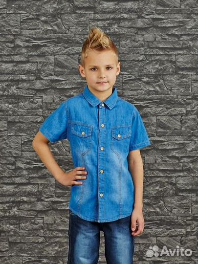 Рубашка джинсовая 140-146