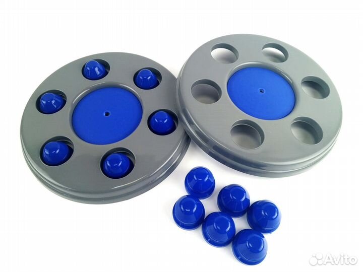 Колпаки на газель серые с синими колпачками