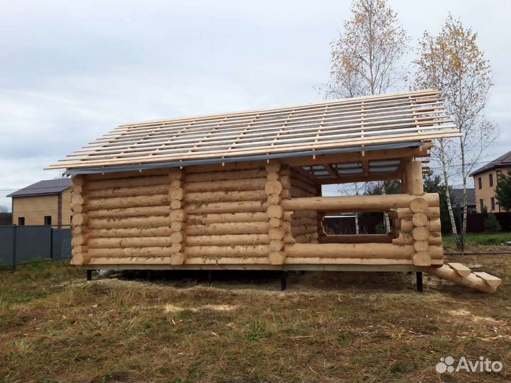 Сруб бани 5,3*5,3+3м