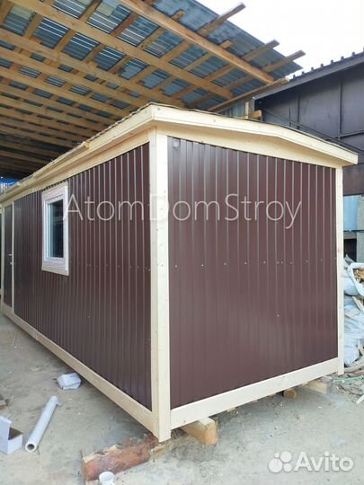 Вагончик бытовка строительная с установкой