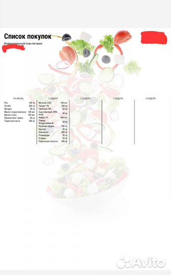 Программа питания