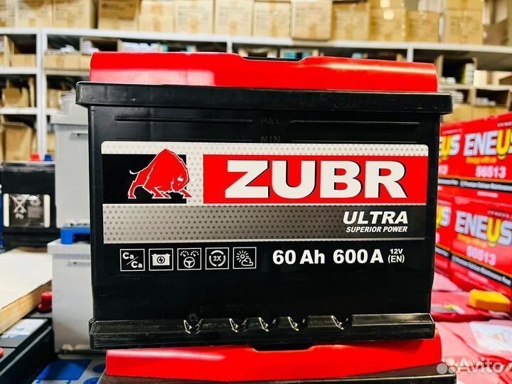 Аккумулятор 60 ач 600а Zubr Ultra