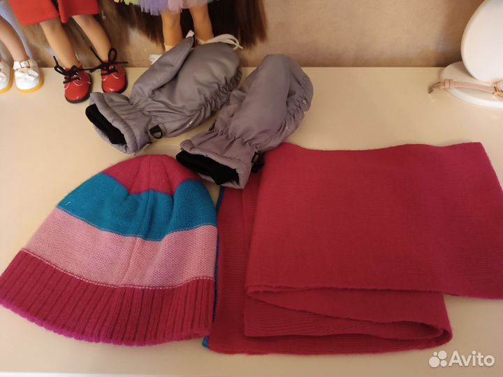 Шапка,шарф,варежки для девочки от3до 5 лет