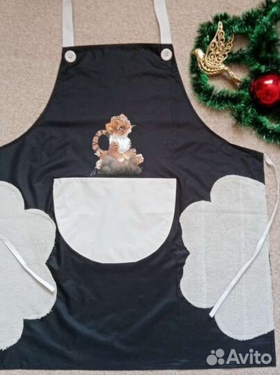 Подарок хозяющке. Фартук с тигрятами. Фартук кух