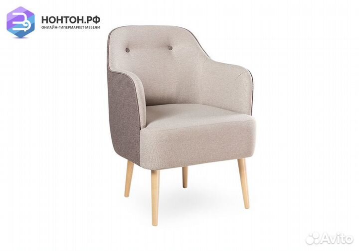 Кресло Алекса бежевое / светло-коричневое