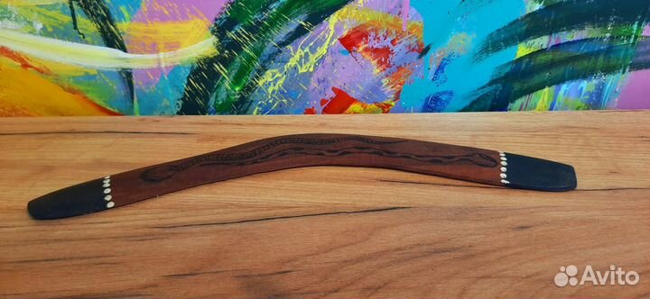 Бумеранг, ваза+тарелка от австралийских аборигенов