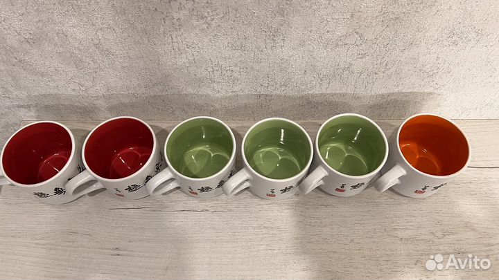 Кружки с иероглифами 6 шт