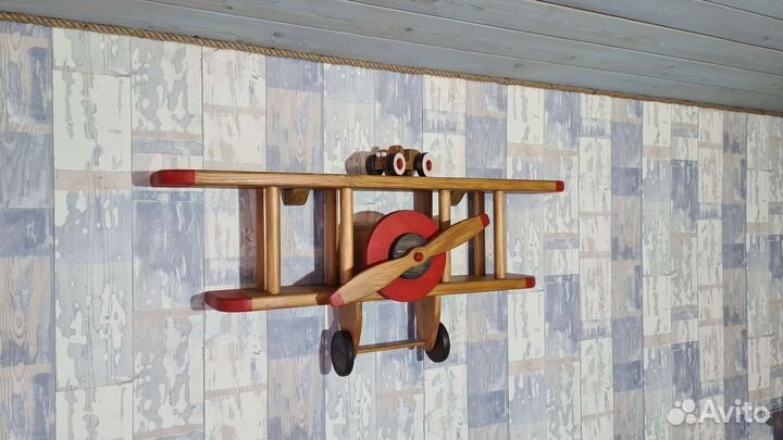 Полка самолёт для книг в детскую