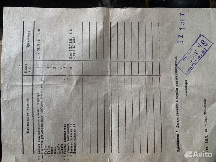 Зип комплект ЗИЛ 131, СССР