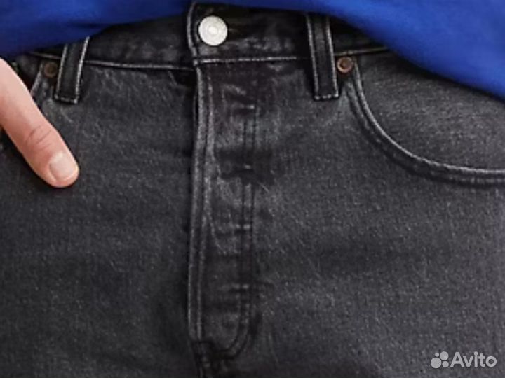 Джинсы Левис 501 93 премиум стрейч W36 L32 черные