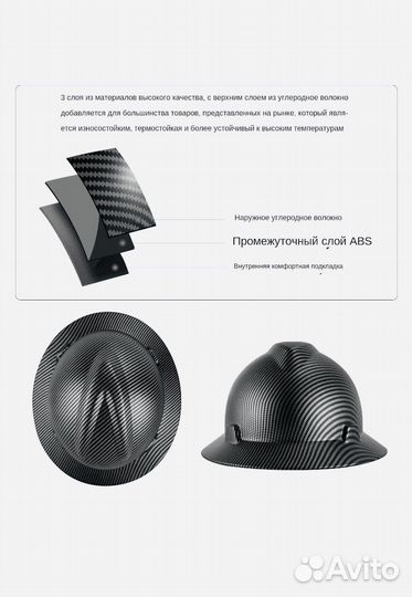 Каска карбон и белая из углеродного волокна