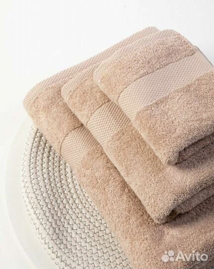 Набор махровых полотенец, 3шт хлопок, разные цвета