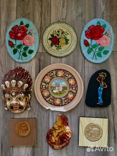 Винтажные тарелки, панно, маски СССР, Африка