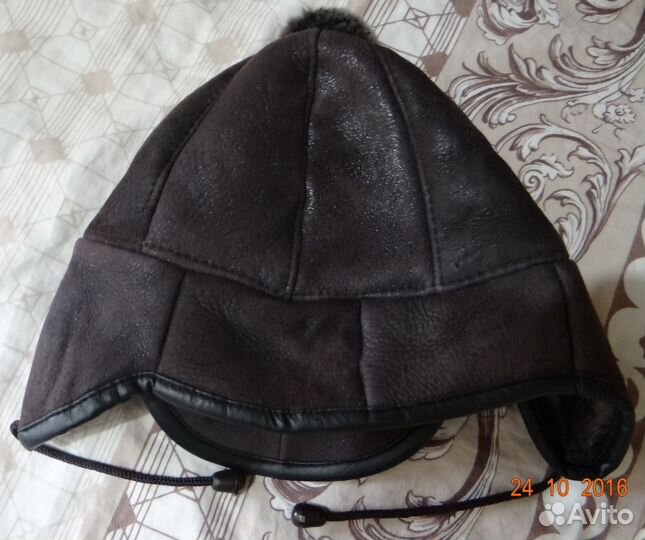 Шапка из нат. дублёнки, на 2-4 года