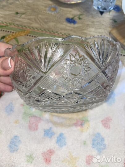 Ваза салатник хрусталь в идеальном состоянии