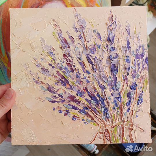 Картина лаванда букет масло в подарок