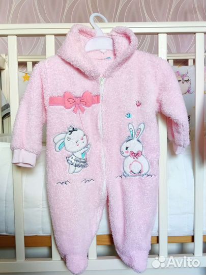 Комбинезоны утеплённые на девочку разм 62 68 74 80