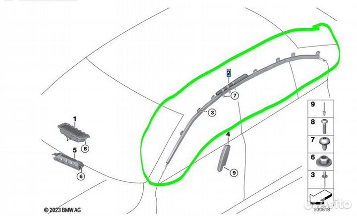 Подушка безопасности правая Bmw 7-Series G12