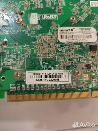 Видеокарта Gf-9800Gtx 512mb 256b gd3