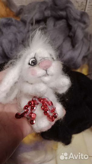 Кролик,Кот игрушка из шерсти, валяная