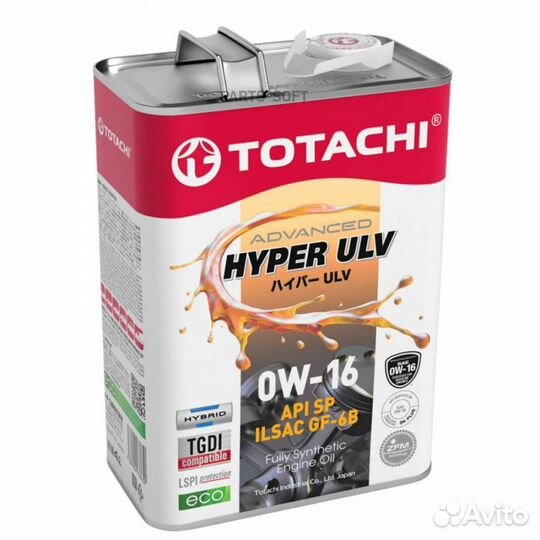 Totachi E0004 0W-16 hyper ULV Synthetic SP/GF-6B 4
