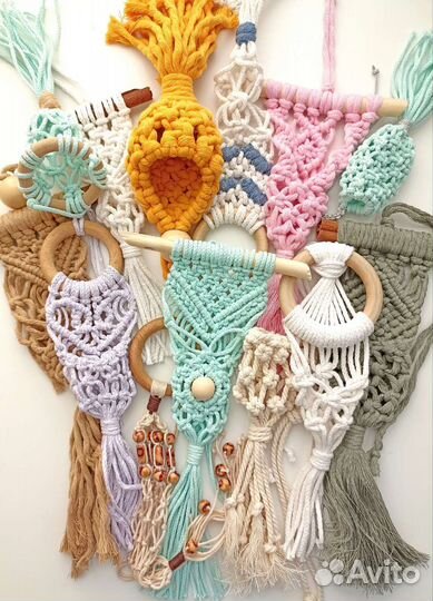 Подвески макраме в авто для ароматизатора, амулета