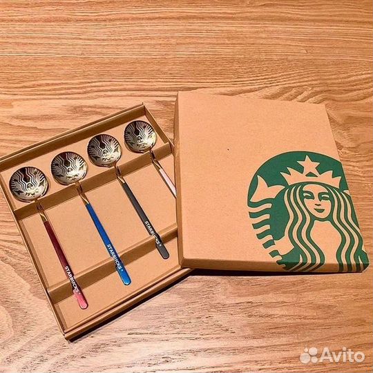 Ложки старбакс 4 шт. в подарочной упаковке