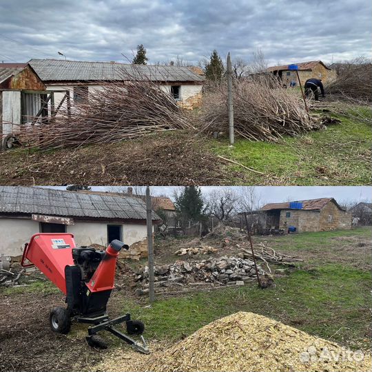 Спил деревьев измельчение веток