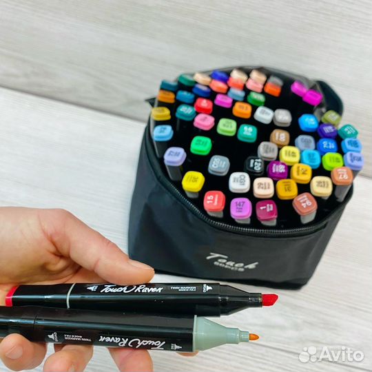 60шт маркеры для скетчинга двусторонние фломастеры