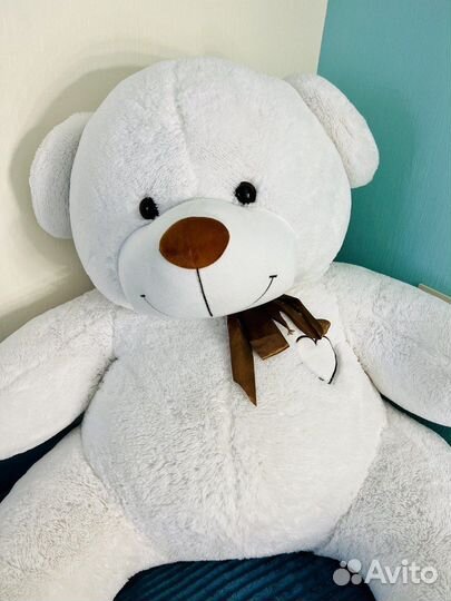 Большой плюшевый медведь (180 см, белый)