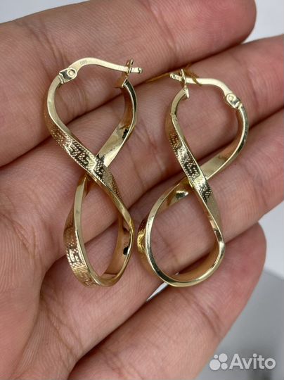Золотые серьги 2.69 гр., лимонка