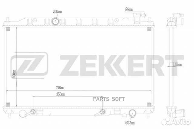 Радиатор охлаждения двигателя Nissan Teana (J31) 03- zekkert MK1625
