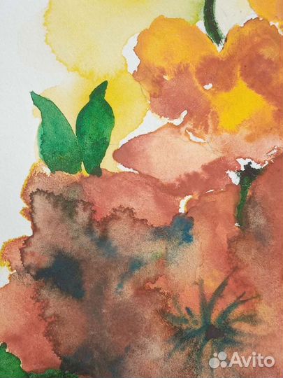 Картина акварель цветы