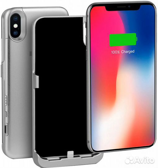 Чехол-Аккумулятор Металл для iPhone X/ XS 3000mAh