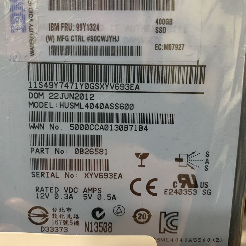[99Y1324] Ssd Диск Ibm 400gb 2.5 Sas 99y1324