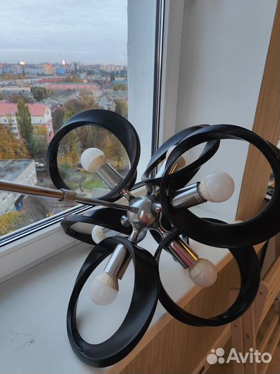 Люстра потолочная бу черная