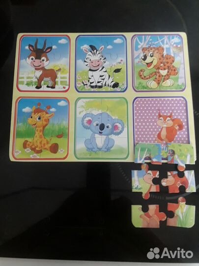 Пазлы деревянные 6 шт