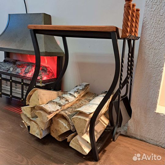 Дровница для камина модель 16 с печным набором